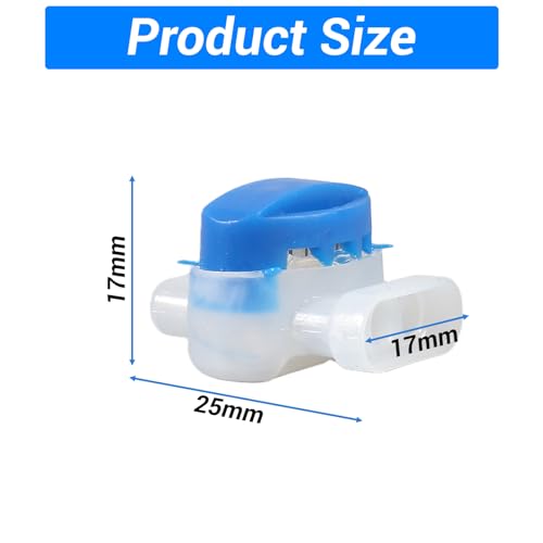 Image of 10Pcs 3-Way Boundary Pigtail Wire Connectors, Electrical IDC 314-Box Waterproof Self-Stripping Splice for 22-14AWG Cable, Outdoor Use for Robotic Lawn Mowers & Irrigation Systems