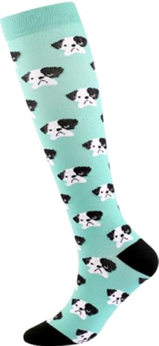 Image of Women's Knee High Compression Socks for Running Work Support Nurses Pregnancy Travel,Colorful Over The Calf Socks,#W402