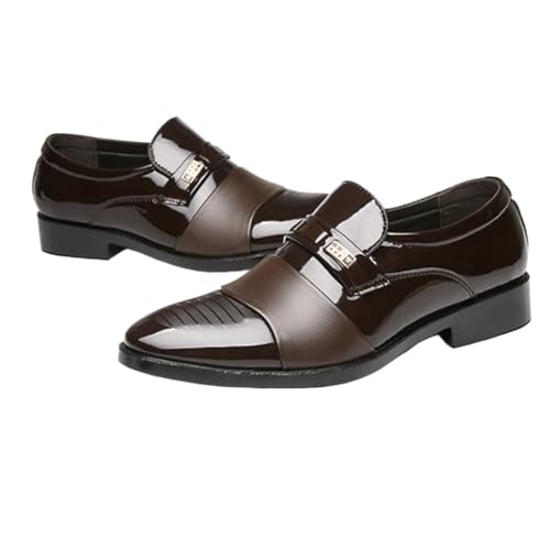 Dress Oxford Formal Shoes for Men's Italian Leather Tuxedo Slip-on Breathable Business Tuxedo Wedding Slip Resistant Block Heel Anti-Slip Rubber Sole Formal3