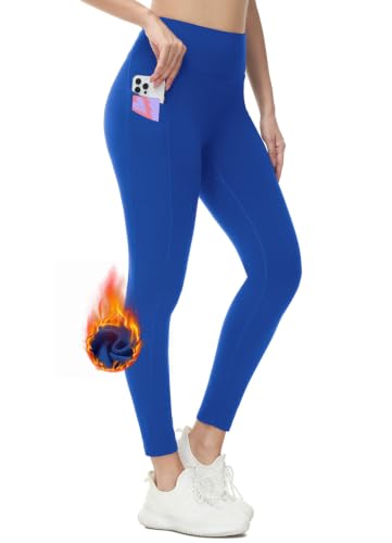 Image of baleaf Women's Fleece Lined Leggings Thermal Warm Winter Tights | 25 inch /27 inch, Water Resistant, Pockets, Running, Hiking, Yoga, Skiing, Travel, for Cold Weather, Leggings for Women