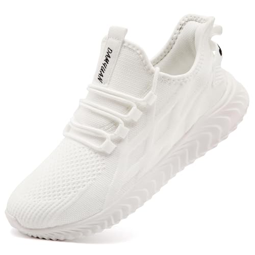 ZMBCYG Sneakers voor dames gymschoenen sportschoenen loopschoenen slip-on lichte tennisschoenen fitnessschoenen joggingschoenen damesschoenen B wit 41 EU