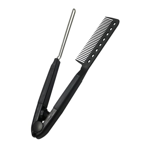 Peine alisador en V para cabello rizado y grueso negro miniatura 1