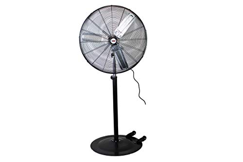 K Tool International 30" Oscillating High-Velocity Industrial Pedestal Fan; Cool Your Shop, Garage, or Workspace  Residential, Commercial, & Industrial Fan; 3- Speed; KTI77734