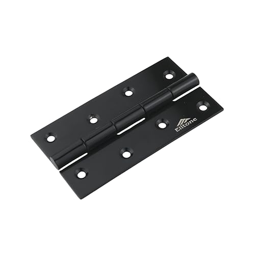 Image of Stainless Steel Window & Door Butt Hinges Kabja for Home /Office /Hotel for Main Door /Wooden Door /Kitchen, SS Welded Heads(6 Piece,Z Black, 4 Inch x 12 Gauge /2.5 mm
