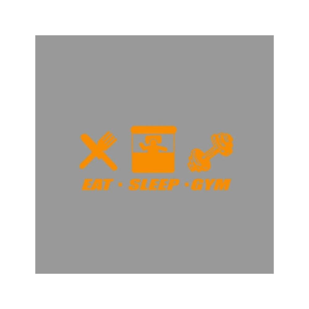 Auto Accessory Eat Sleep Gym Stickers Can Be Attached to Cars Electric Motorcycles Refrigerators Laptops Suitcases Decorations(Orange)
