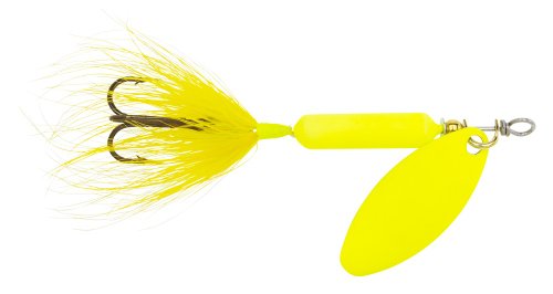 Yakima Bait Wordens Original Rooster Tail Spinner Lure with Painted Blade, Fluorescent Chartreuse, 1/6-Ounce