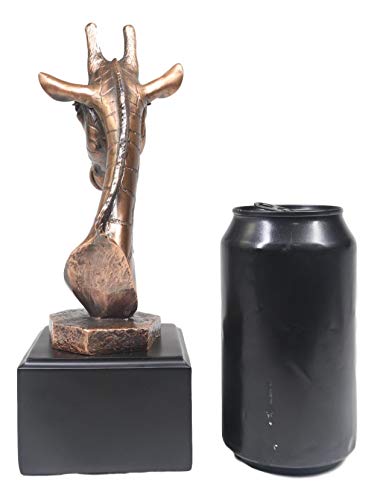 Ebros Safari Artiodactyl Giraffe Head Bust Statue In Bronze Electroplated Finish With Trophy Base Savannah Reticulated Giraffes Animal Figurine Madagascar Wildlife Decor #TOP6