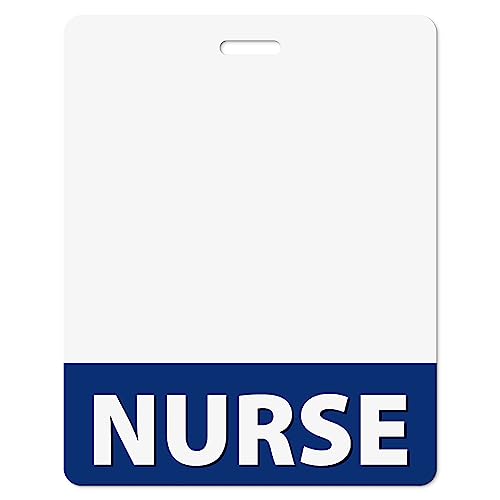 Nurse Navy Blue Horizontal Oversized Badge Buddy ID Backer Card (20 Pcs) - Double Sided Print - Durable and Water Resistant by BadgeZoo, and Healthcare Professionals