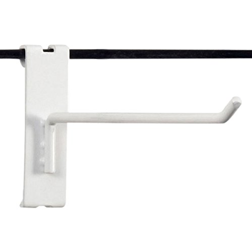 KC Store Fixtures A04713 Gridwall Hook, 10" Long, 1/4" Wire, White (Pack of 100)