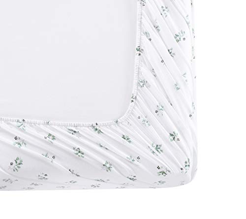 Image of Stone Cottage - Full Sheets, Cotton Percale Bedding Set, Crisp & Cool Ideal Bedding Set (Green Sketchy Ditsy, Full)