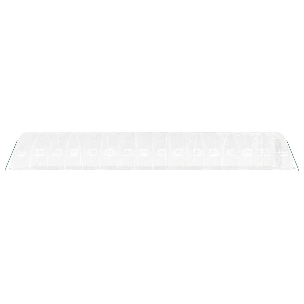 Szklarnia ze stalową ramą, biała, 80 m², 16 x 5 x 2,3 m, tunel foliowy z PE 140 g m², odporny na rozdarcie domek dla roślin do domku na pomidory, domek do uprawy pomidorów, do uprawy