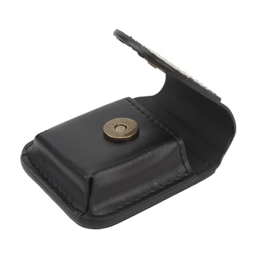 Lighter Holder with Belt Loop, PU Leather Lighter Pouch Holder Case, Anti Scratch Protective Storage Case (Black)
