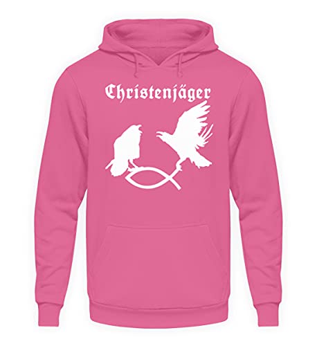 Sweat à capuche Hugin et Munin rose vêtement viking col motard taille L