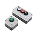 Emergency Stop Industrial Control Fastener Box with Arrow Symbol CNC Start Self-Sealing Waterproof 22mm Panel Mount(2NO 1NC)