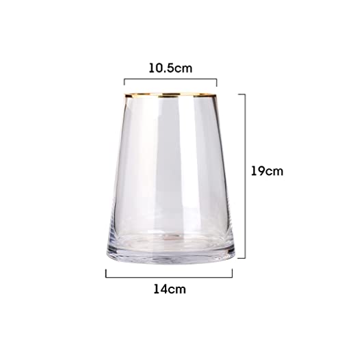 Grand vase transparent moderne or et blanc pour décoration de maison