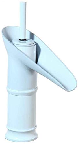 Robinet mélangeur d'eau blanc avec bec cascade pour lavabo et bassin - 2