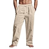 Shznruwy Frühling Sommer Hosen Herren Dünn Hose mit Kordelzug Einfarbig Herrenhosen Geradem Lang Pants Elastischer Bund Sweathose mit Taschen Loose Fit Straight Sommerhose Freizeithose Jogginghose