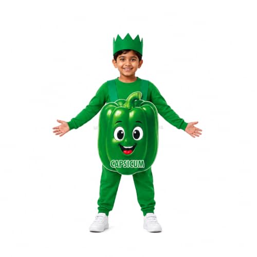 Image of Raj Costume Kids Fruit & Vegetable Fancy Dress Costume | Soft Felt Fruit and Vegetable Cutout Costume for Boys & Girls | School Annual Function