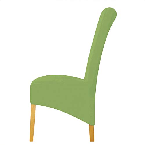 SYJ Tejido elástico Moderno Fundas de Silla XL para el Comedor del Hotel, Spandex Lavable extraíble 2/4/6 Piezas Fundas de Silla de Comedor Grandes y sólidas (Verde,4 Pack)