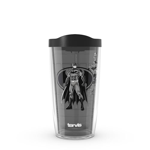 Tervis DC Comics - Batman - Dark Knight Made in USA Double Walled Insulated Tumbler Travel Cup Keeps Drinks Cold & Hot, 16oz, Classic