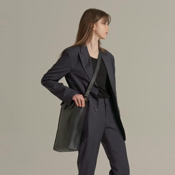 Messenger Bag for Men & Women - Vegan Leather Square Laptop Bag (Fits 16-Inch) - Crossbody/Shoulder Bag with Strap - Image 8