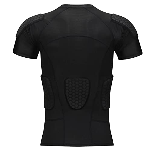 image for TUOY Men's Padded Compression Shirt Protective Shirt Rib Chest Protect