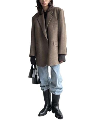 Manteau vintage à chevrons de coupe tailleur pour une allure haut de gamme
