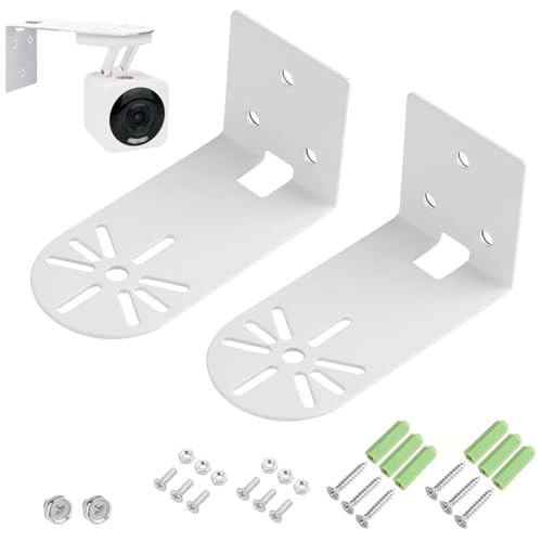 2 Piezas L Soporte Camara Vigilancia, Material de Acero Q235, Aberturas para Una Fácil Instalación, Estable, no es Fácil de Sacudir, Adecuado para Cámaras de Vigilancia (Blanco)