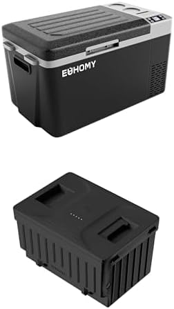 Bundle of EUHOMY 12 Volt Refrigerator, 24QT(23L) Portable Refrigerator, Car Fridge Usable Battery, Car Refrigerator 12/24V DC 110-240V AC, Portable Freezer + Euhomy Car Refrigerator Battery