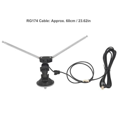 Zestaw anteny odbiorczej SDR, kabel RG174 60 cm, złącze męskie SMA, dipol teleskopowy do VHF UHF, podstawa montażowa przyssawki z gwintem męskim 1/4 cala