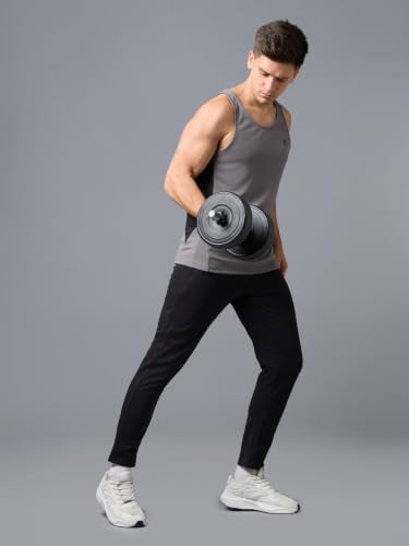 Image of TECHNOSPORT Men's Solid Slim Fit Scoop Neck Sports Innerwear Vest with TECHNOCOOL+ Quick Dry Anti Odour Anti Microbial 2 Way Stretch Soft & Smooth Activewear
