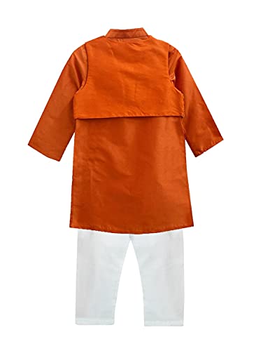 Image of A.T.U.N. All Things Uber Nice) Polyester All Things Uber Nice Boy's Regular Kurta Pyjama Jacket Set
