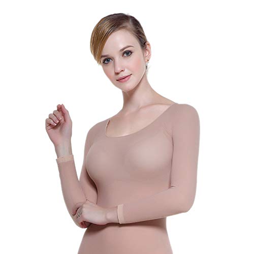 Lovexotic Women's Thermal Underwear Set,Scoop Neck Stretch Top & Bottom Ultra Thin Base Layer Long Johns Set L Nude