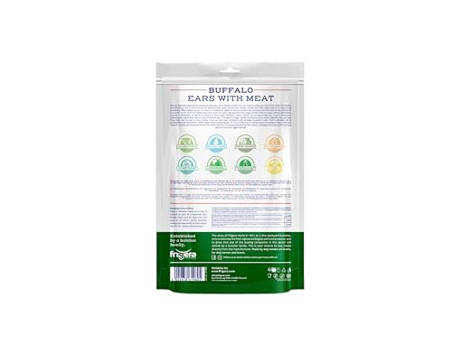 Frigera Büffelohren mit Muschel 250g – Natürliche, Proteinreiche Leckerlis für Hunde, Gluten- und Getreidefrei, Hochwertige Hundesnacks ohne Zusatzstoffe