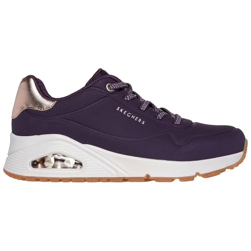 Image of Skechers Womens UNO - Shimmer Away Dark Purple Lifestyle Lace Up Shoe