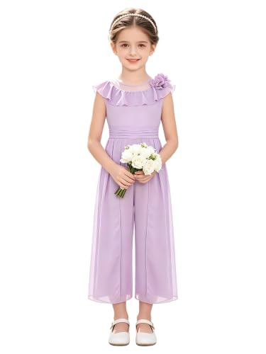 Mono de gasa para niñas Aislor vestido elegante de fiesta con cuello de malla transparente
