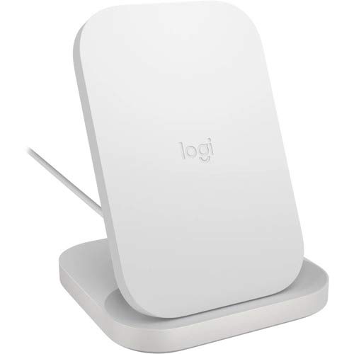 LOGITECH - Computer Accessories LOGITECH Powered Stand White Charge Stand for QI-Enable Devices Storage Devices Hard Drives