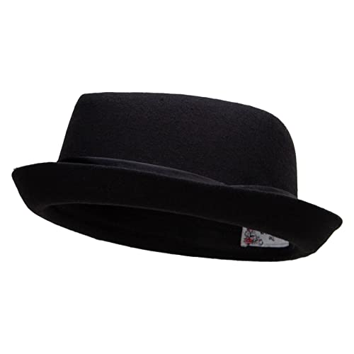 Hatiya Men's Classic Wool Pork Pie Fedora Grey S/M (57CM) L/XL (59CM)
