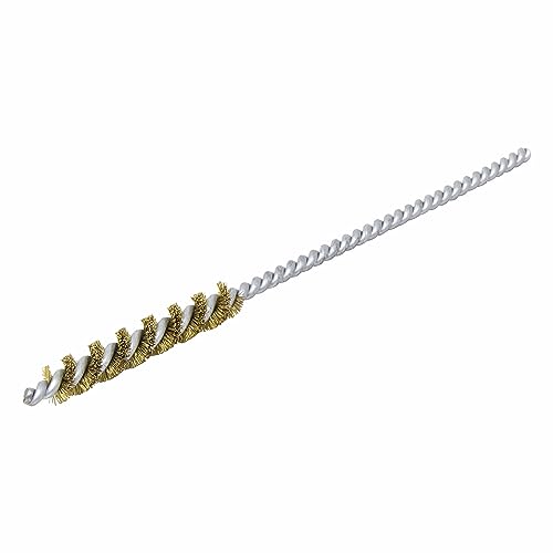 Image of Brush Research 83 Series Tube Brush-Cut For Power, .250 inch Brush Diameter, Brass .005 inch Wire Fill, 1.5 inch Brush Length, 4.5 inch Overall Length, Made in USA (Pack of 12)