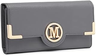 Miss Lulu Purses for Women Long Wallet Ladies Zipper Pocket Multiple Card Slots PU Leather with Metal Buckle