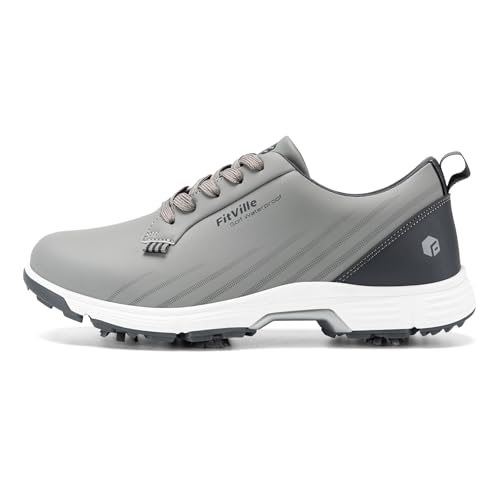 FitVille Waterproof Golf Shoes Mens with Replaceable Spikes...