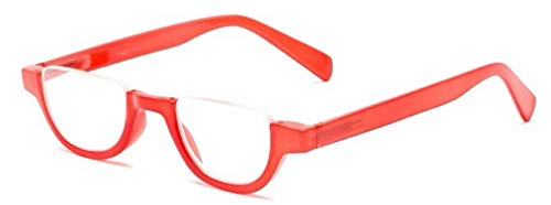 Image of The Shay Colorful Semi-Rimless Half Reader Reading Glasses, 1.25 Red