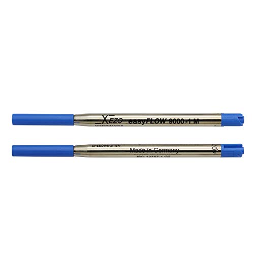 Xezo Pens Medium Ballpoint Gel Refills, Pack of 2, Blue Ink (Blue 9000-1 Ballpoint Refills)