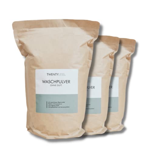 3x Waschpulver 1,5 kg in Papiertüte mit veganer Seife, Natron und mikroplastikfrei. Vollwaschmittel Cover