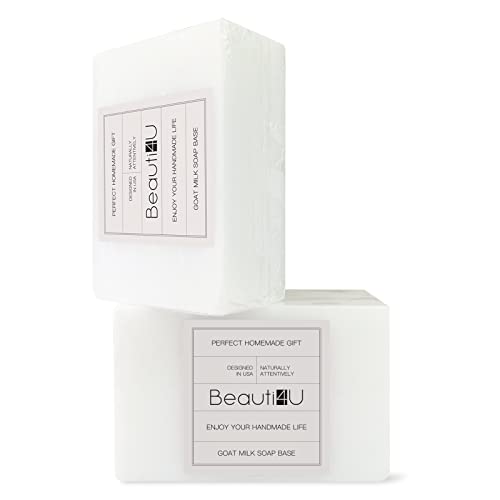 BEAUTI4U 2LB Soap Base - Goat Milk Soap Making Supplies with Soap Making Kit - Melt and Pour Soap Base - Melt and Pour Soap Kit - Soap Making Supplies Kit - Organic Soap Base for Soap Making