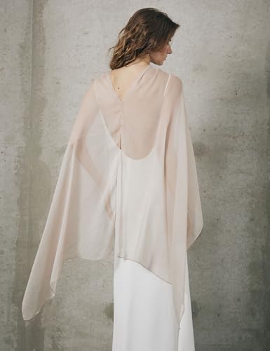 BEAUTELICATE Sheer Bridal Shawl for Wedding Dress 3 Multi-ways Shawl Bridesmaids Capelet Scarf3