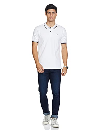 Image of Colorplus Men's Pure Cotton Solid Pattern Tailored Fit Polo Neck Half Sleeve Casual T-Shirt