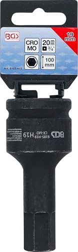 Miniatura 3 de Bgs 6185-H19 Punta De Vaso De Impacto Longitud 100 Mm Entrada 20 Mm 3 4 Hexágono Interior 19 Mm