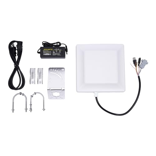 INPAITOO UHF Mid-Range Reader, RFID Long Range with 8DBI Antenna Tag Reader, Supports RS232 RS485 Wiegand Interfaces, 5M Card Reader for Parking Barrier Gate