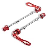 CNC Road Bike Quick Release Skewer Front & Rear Wheel Axle Bicycle Wheel Hub.Red